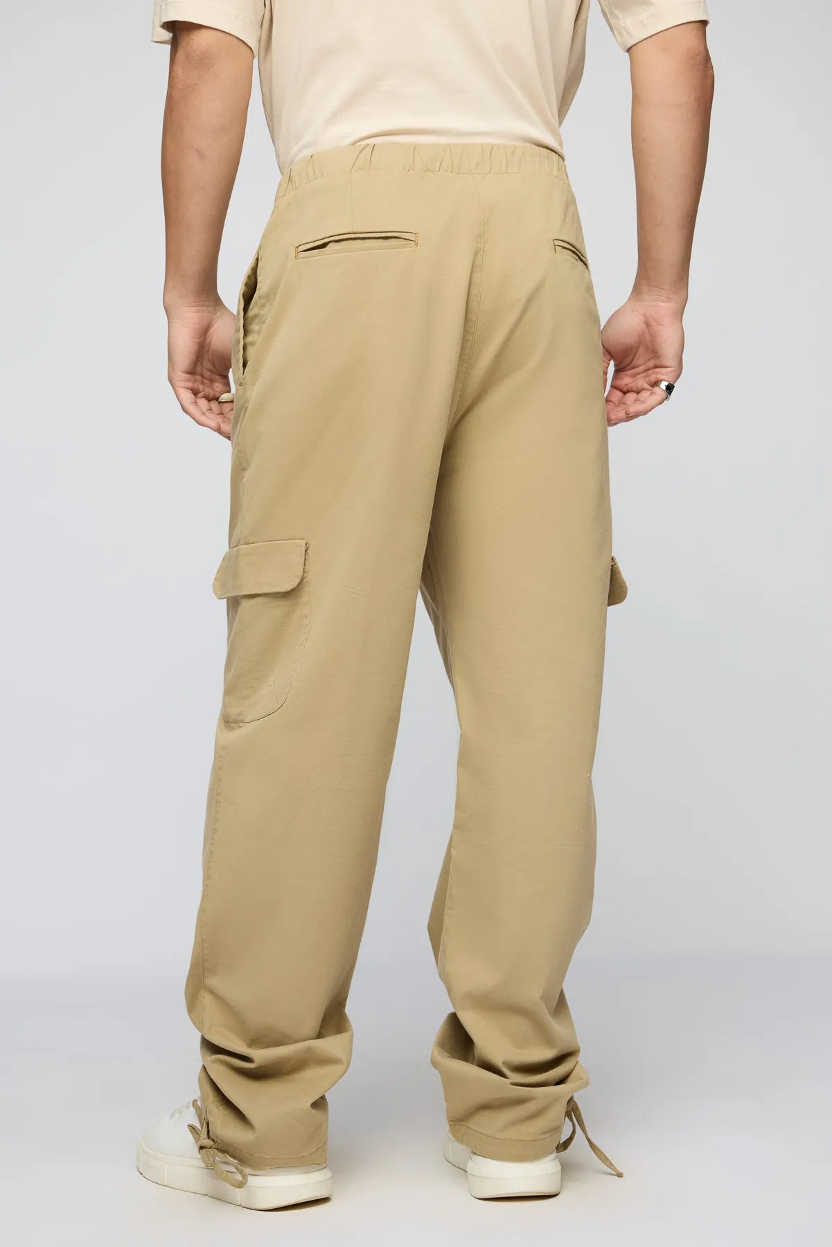 Oak Beige Men's Relaxed Fit Cargo Pants