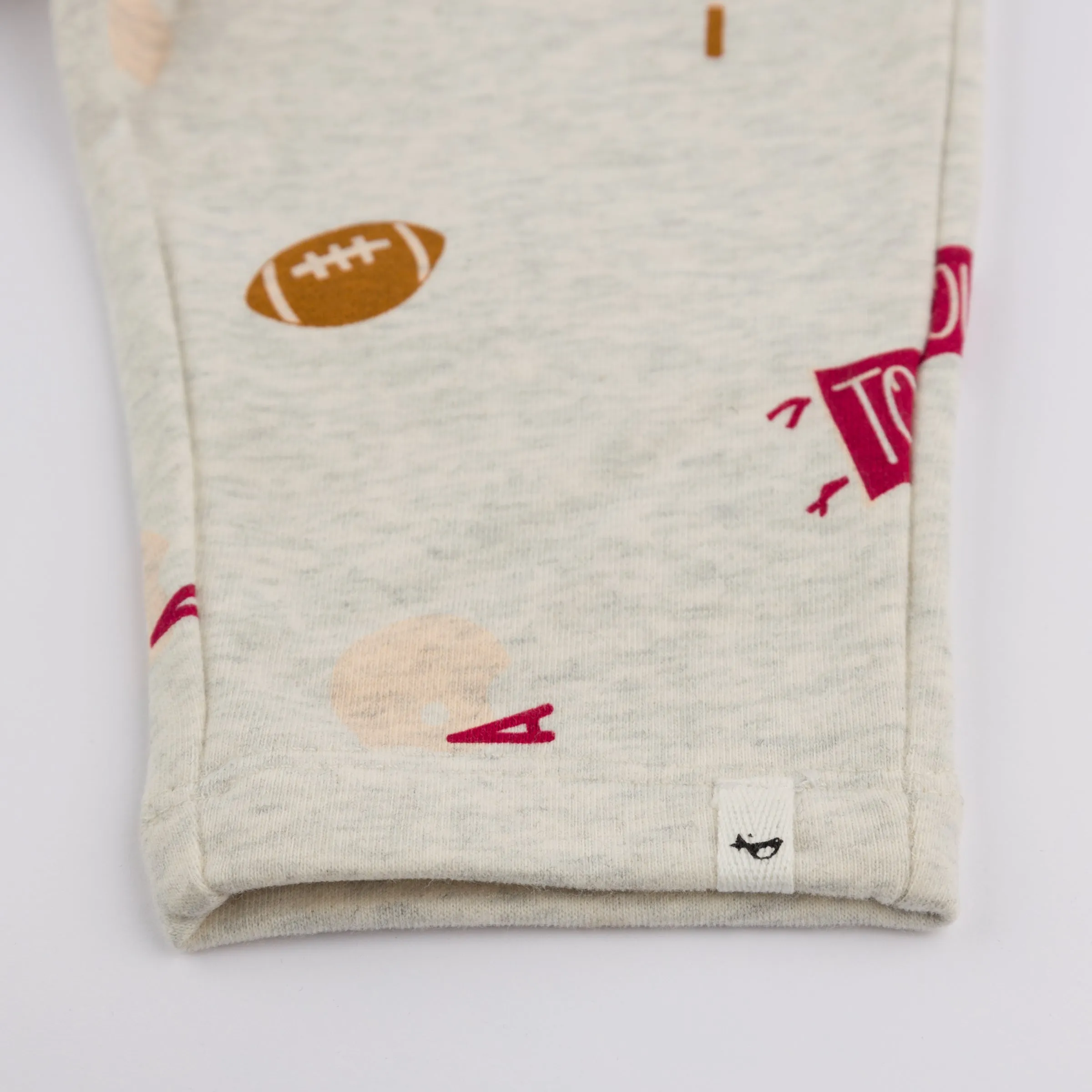 oh baby! Pocket Jogger - Vintage Football Print - Oatmeal Heather