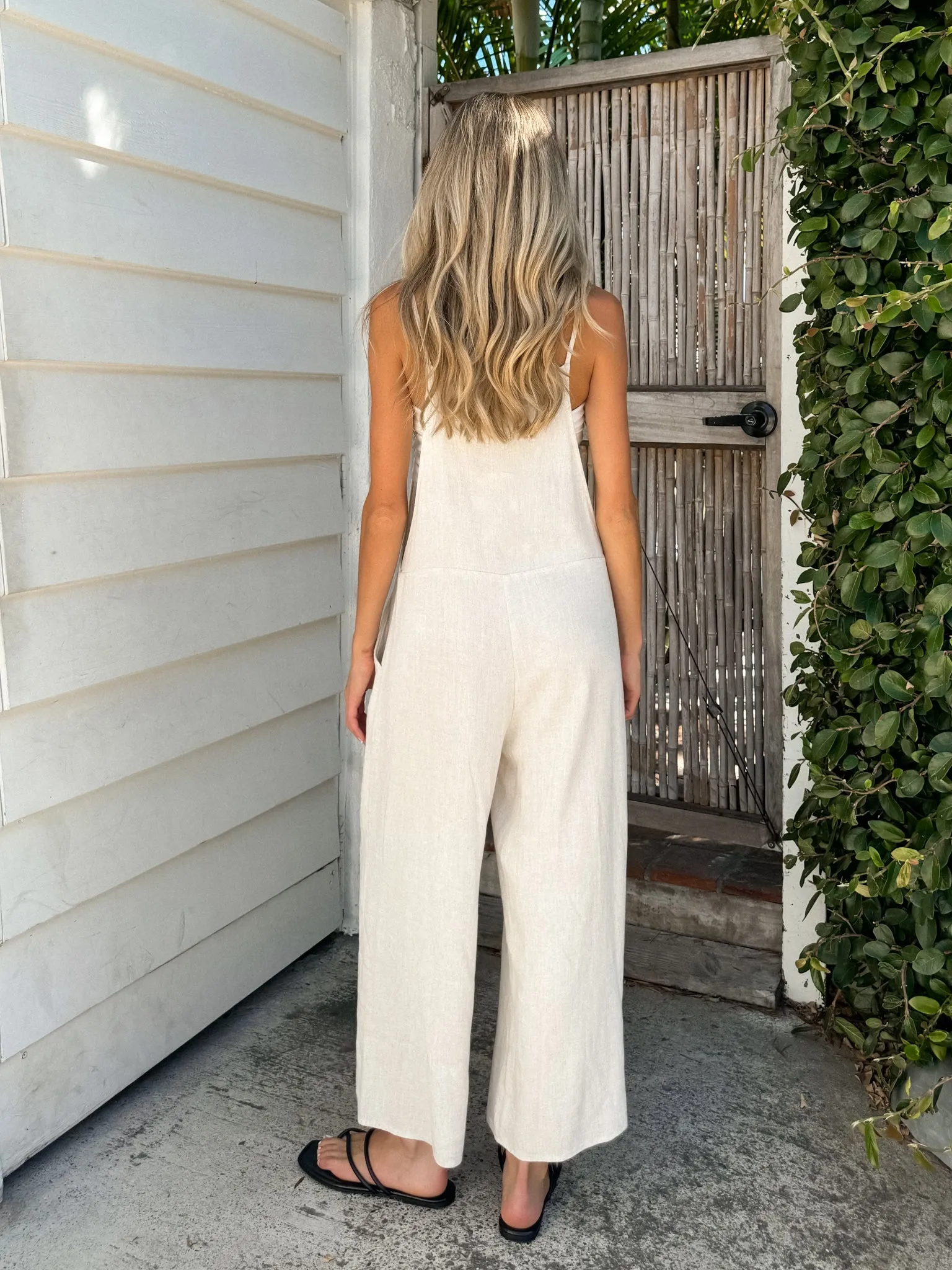 Ronnie Linen Wide Leg Jumpsuit