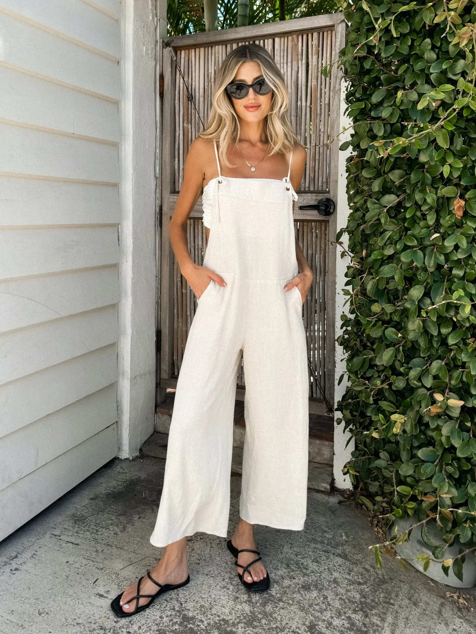 Ronnie Linen Wide Leg Jumpsuit