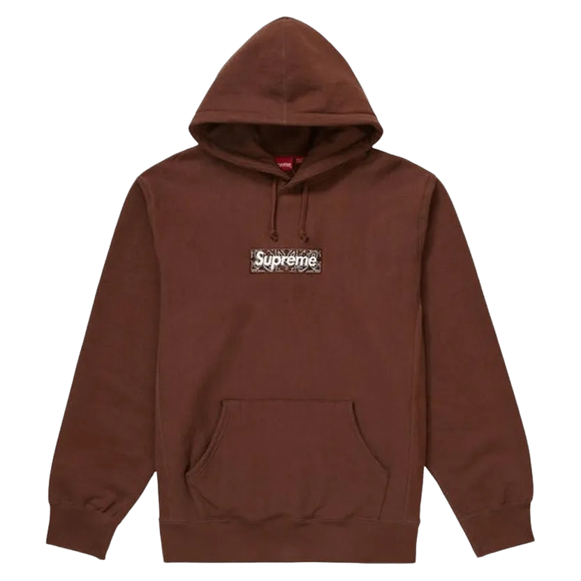 Supreme Bandana Box Logo Hooded Sweatshirt Dark Brown