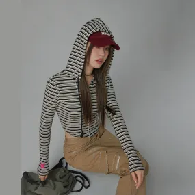 That Girl Striped Hooded Sweatshirt