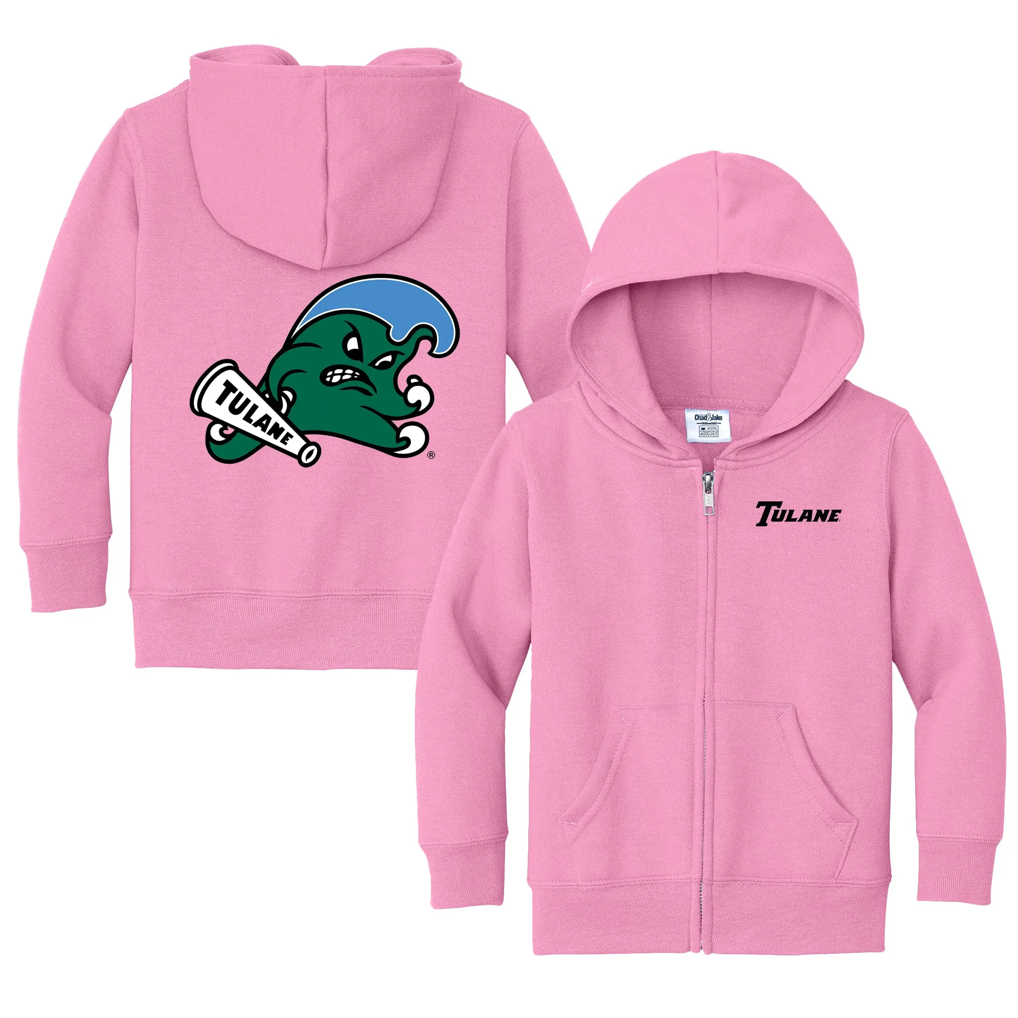 Tulane Green Wave Logo Toddler Full-Zip Sweatshirt