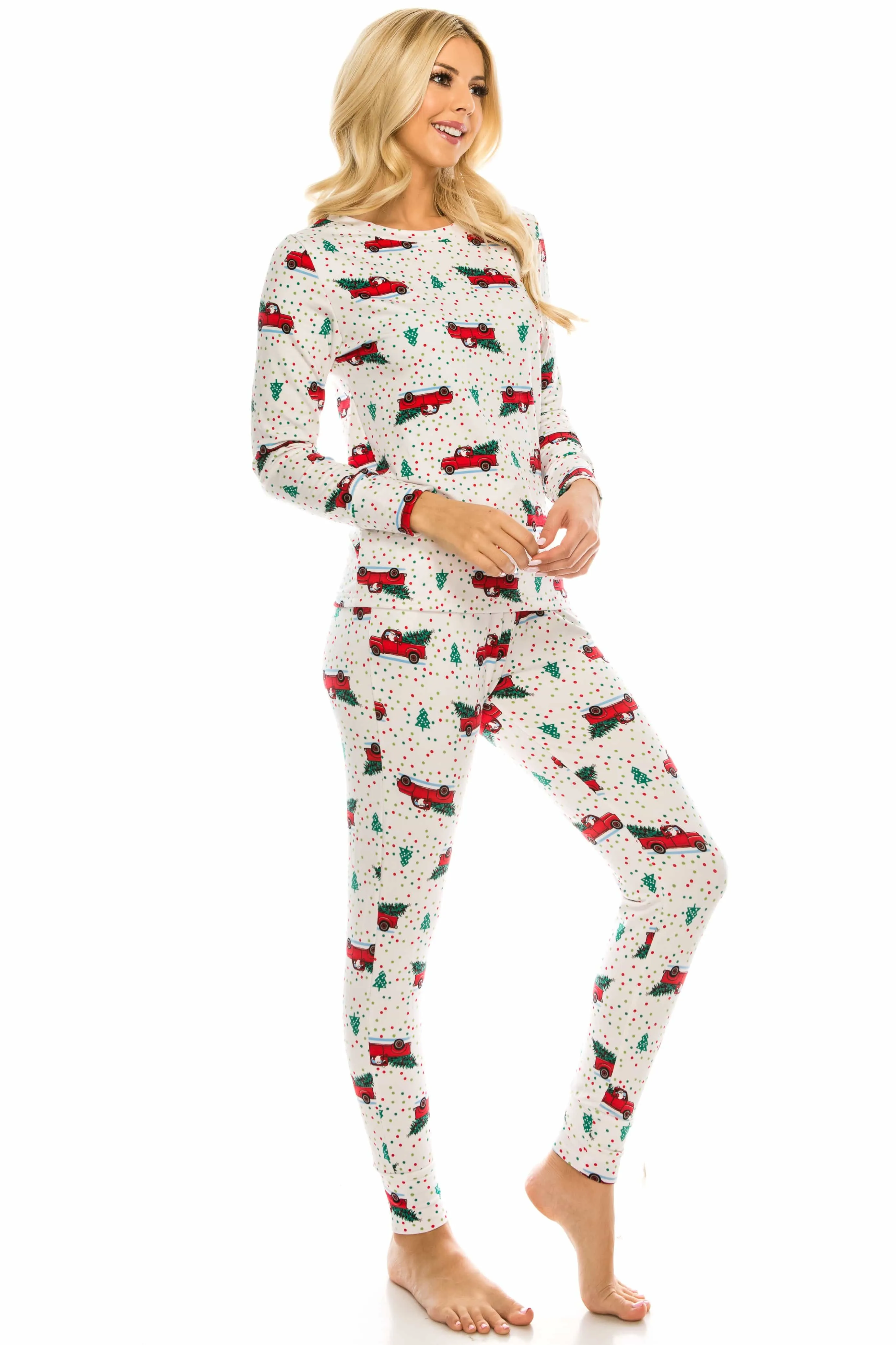 Women's Cozy Christmas Fleece-Lined 2-Piece Matching Jogger Sets