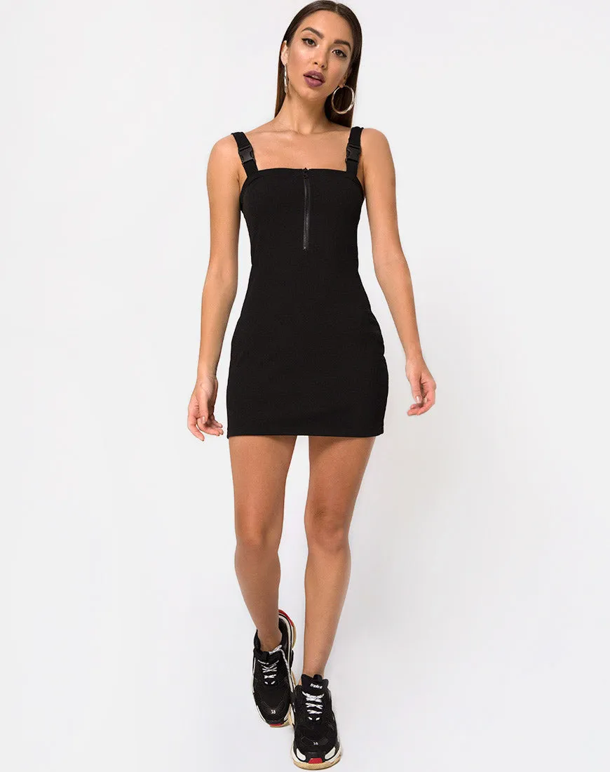 Yori dress In Black with Derlin Clip